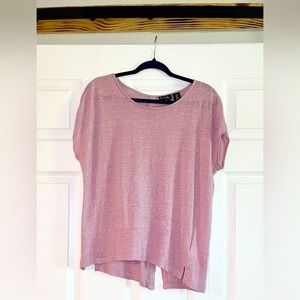 Nicole Miller - 100% Linen Back Buttons Blush Pink Top